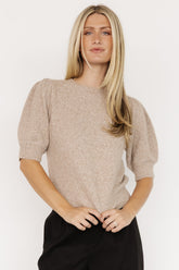 Keira Sweater Top | Latte