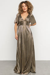 Venetian Pleated Gown | Gold