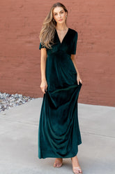 Vivian Velvet Maxi Dress | Emerald