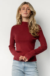 Ilsa Ribbed Sweater Top | Merlot