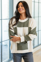 Jayda Sweater | Cream + Olive