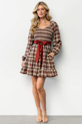 Stina Short Dress | Plaid Multi
