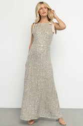 Saya Sequin Maxi Dress | Champagne