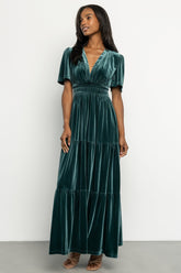 Artemis Velvet Maxi Dress | Deep Lagoon