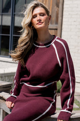 Ava Knit Sweater | Wine