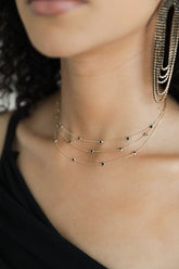 Crystal Dot Layered Necklace