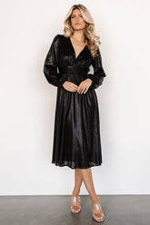 Aisha Shimmer Dress | Black - Baltic Born