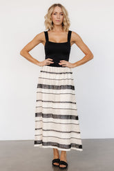 Alondra Woven Skirt | Cream + Black - Baltic Born