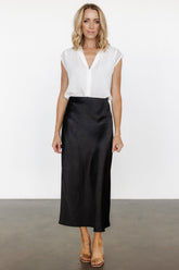 Celeste Satin Midi Skirt | Black - Baltic Born