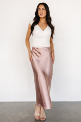 Celeste Satin Midi Skirt | Blush - Baltic Born