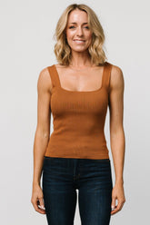 Cher Square Neck Knit Tank | Copper - Baltic Born