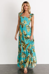 Encinitas Maxi Dress | Caribbean Blue Print - Baltic Born