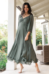 Estefania Maxi Dress | Dark Sage - Baltic Born