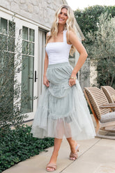 Galena Tulle Skirt | Light Sage - Baltic Born
