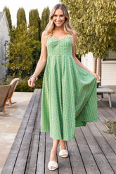 Gracelyn Embroidered Sweetheart Dress | Green Floral - Baltic Born