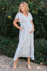 Joanie Smocked Dress | White + Sage - Baltic Born