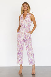 JoJo Sleeveless Jumpsuit | Purple Floral - Baltic Born