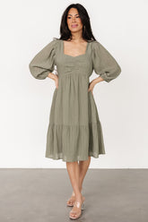Vaeda Midi Dress | Olive - Baltic Born