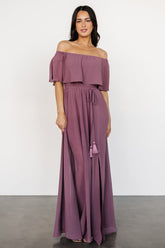 Victoria Off Shoulder Maxi Dress | Vintage Plum - Baltic Born