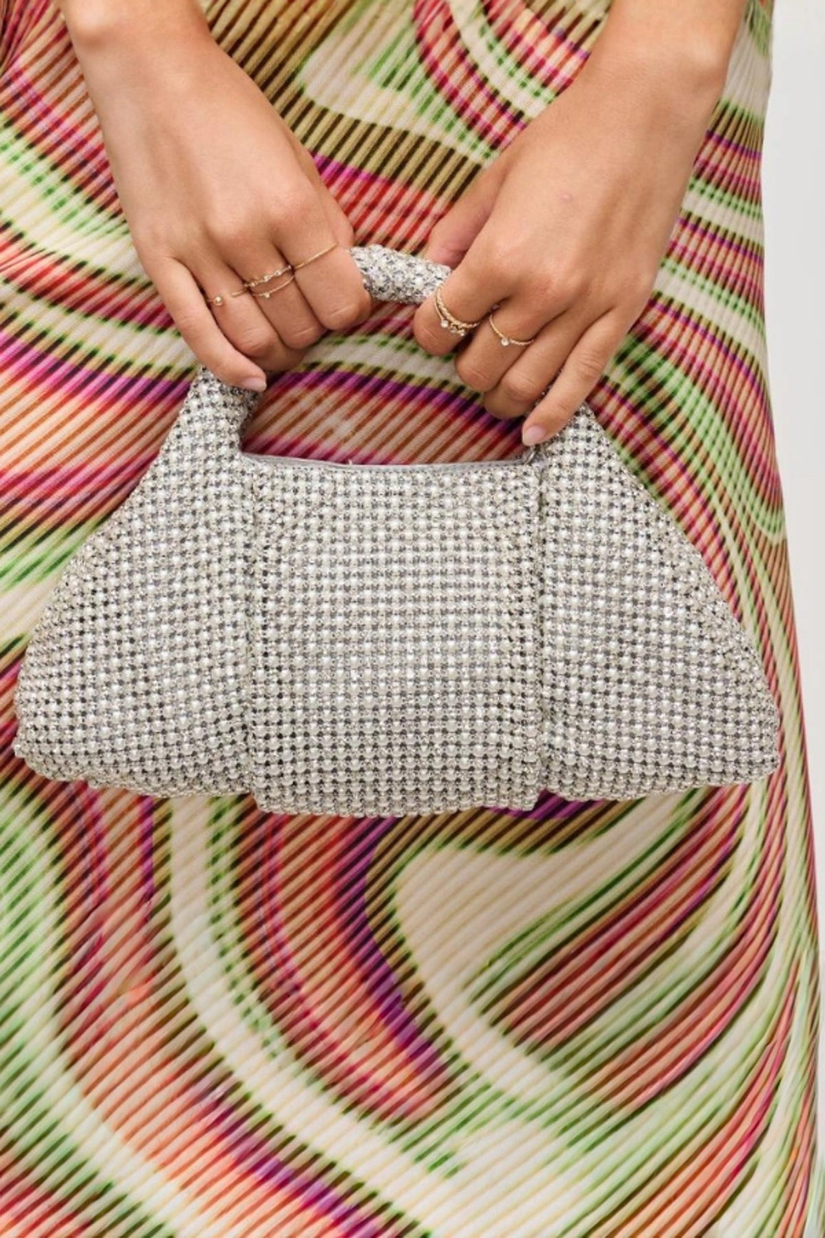 Juliette Evening Bag | Pearl Silver