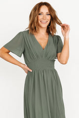 Fabric Swatch - Birdie Chiffon | Dark Sage