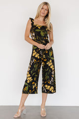 Gemma Jumpsuit | Black + Golden Floral
