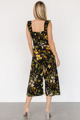 Gemma Jumpsuit | Black + Golden Floral