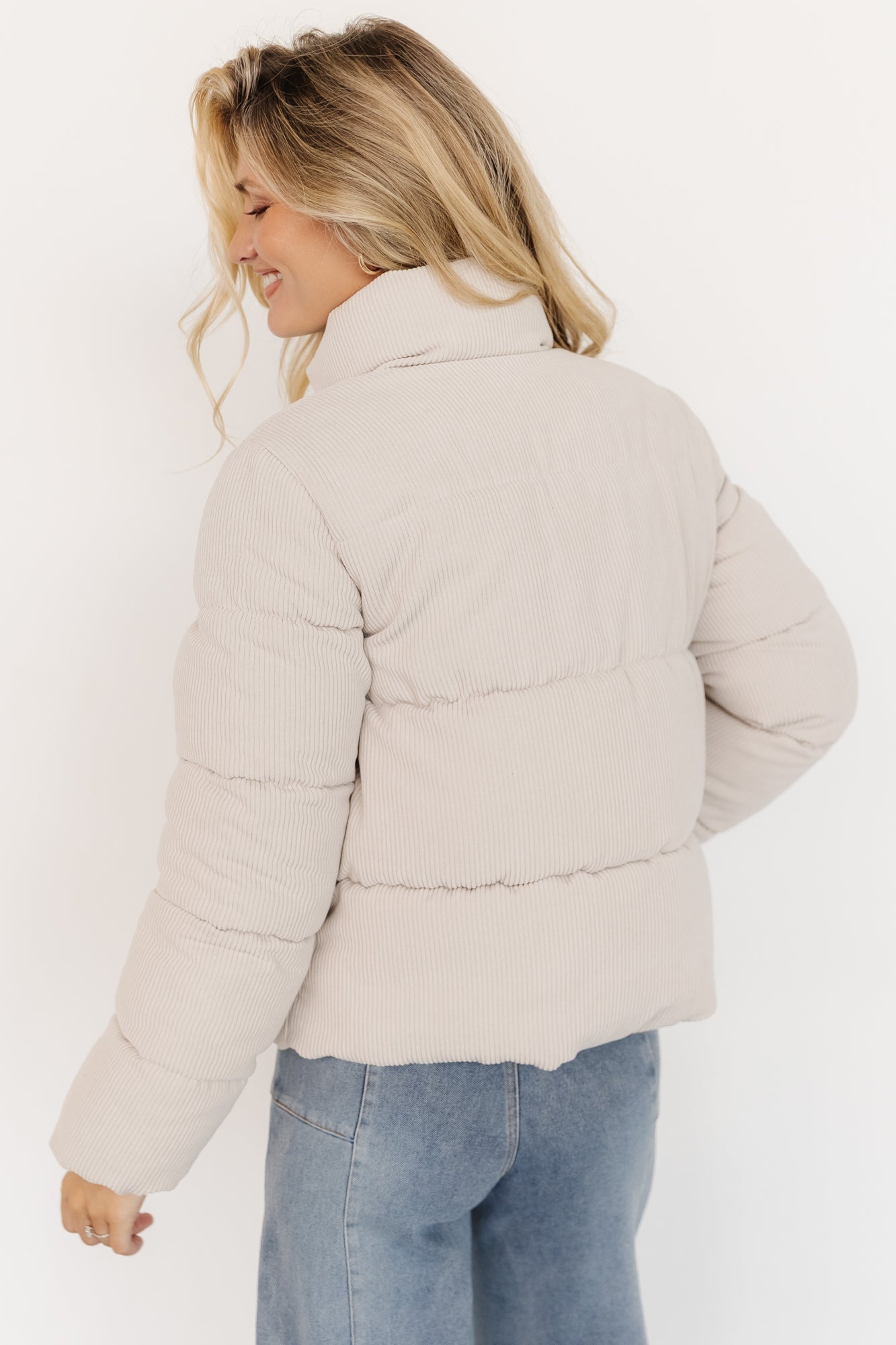 Holden Corduroy Puffer Jacket | Light Greige