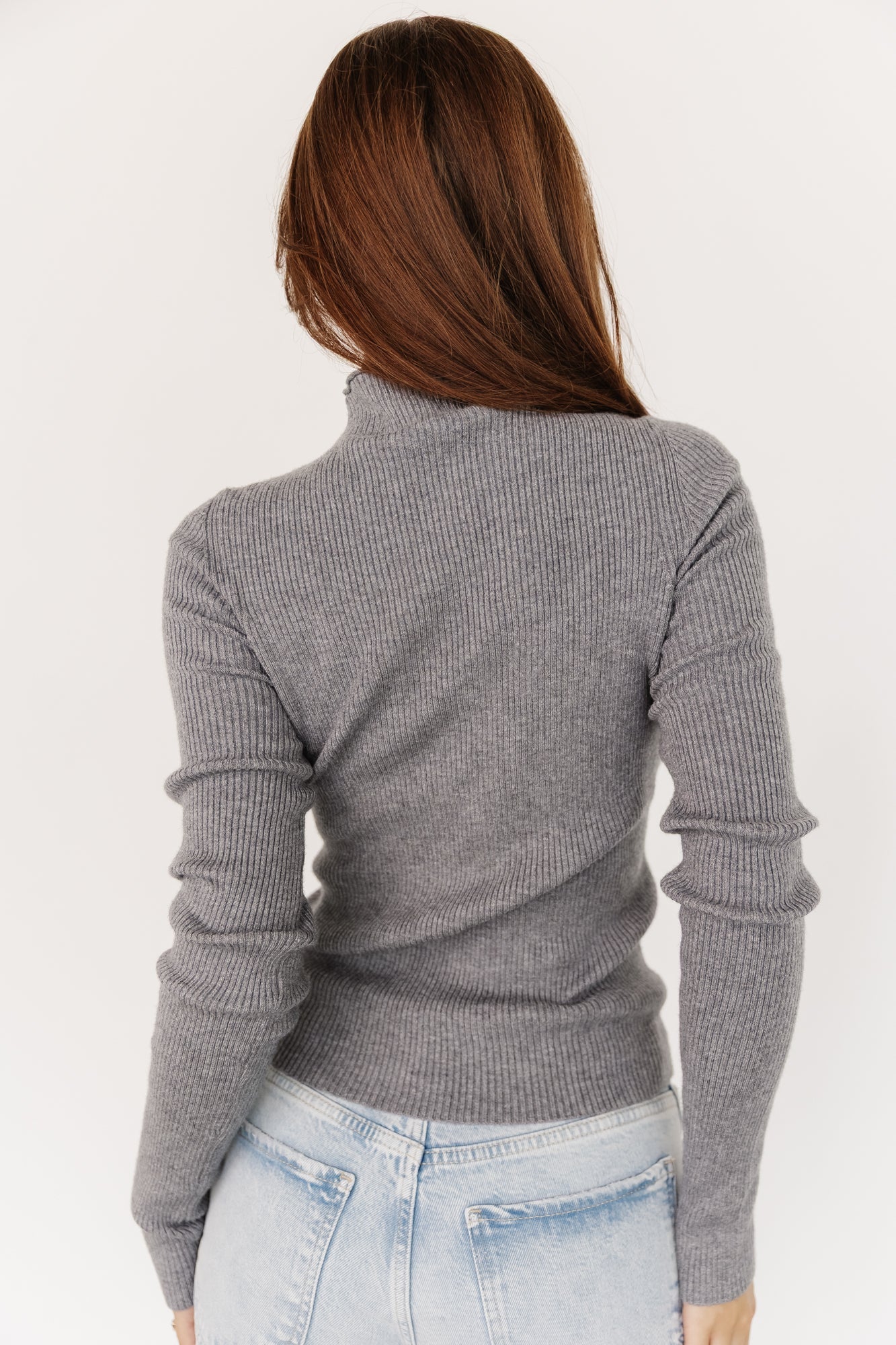 Ilsa Ribbed Sweater Top | Gray