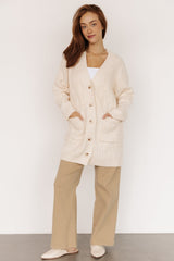 Alberta Cable Knit Cardigan | Cream