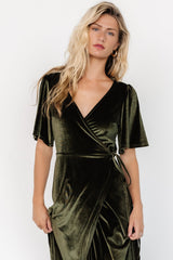 Fabric Swatch - Katelyn Velvet | Dark Olive