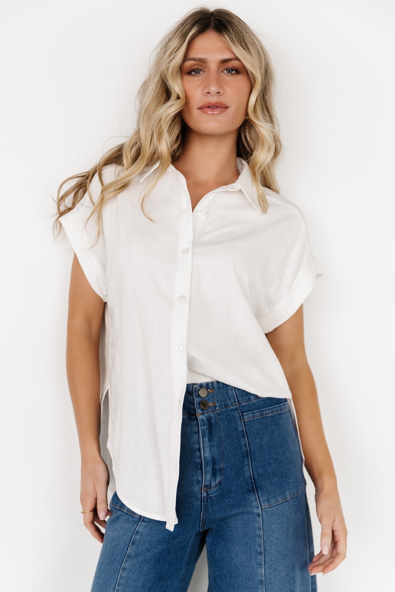 Clarke Button Up Top | Off White