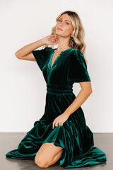 Artemis Velvet Maxi Dress | Emerald