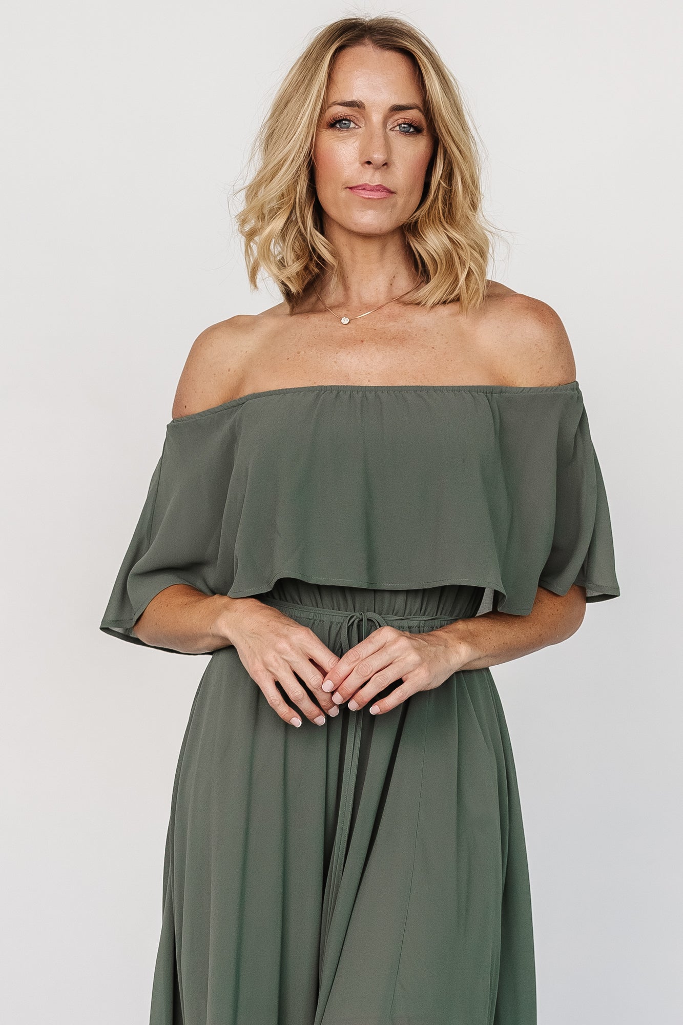 Fabric Swatch - Victoria Chiffon | Dark Sage