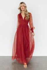 Layla Tulle Maxi Dress | Terracotta