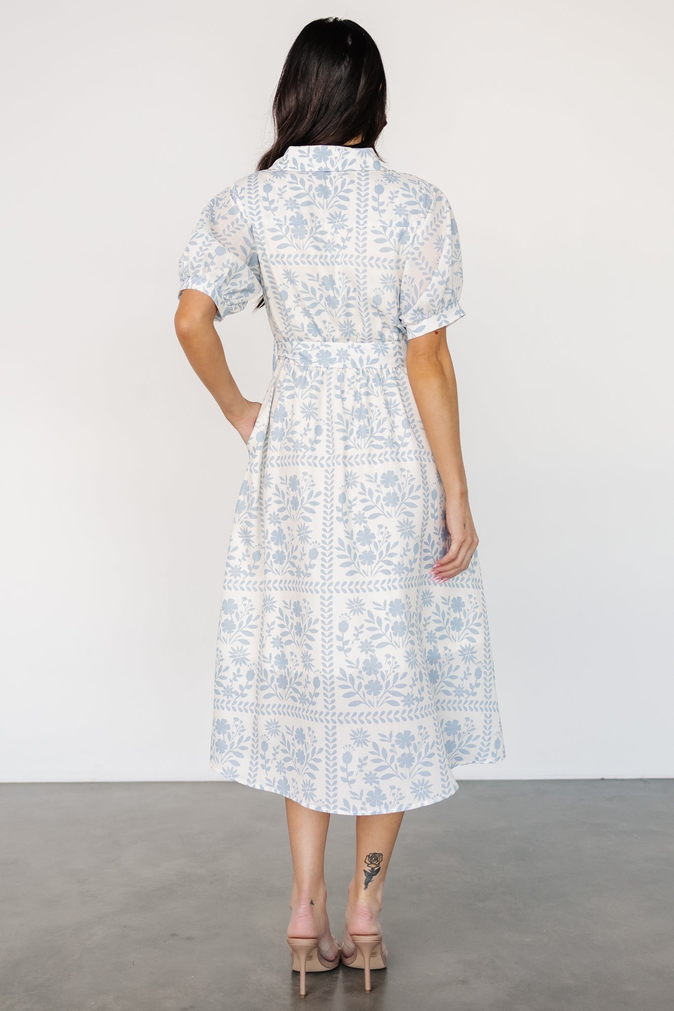 Jamila Midi Dress | Light Blue Floral