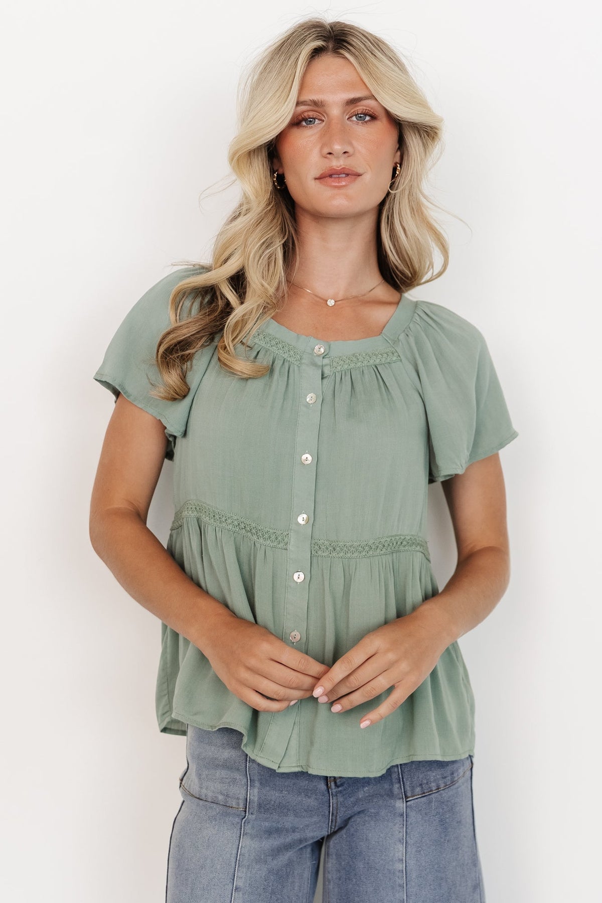 Unity Button Up Top | Sage