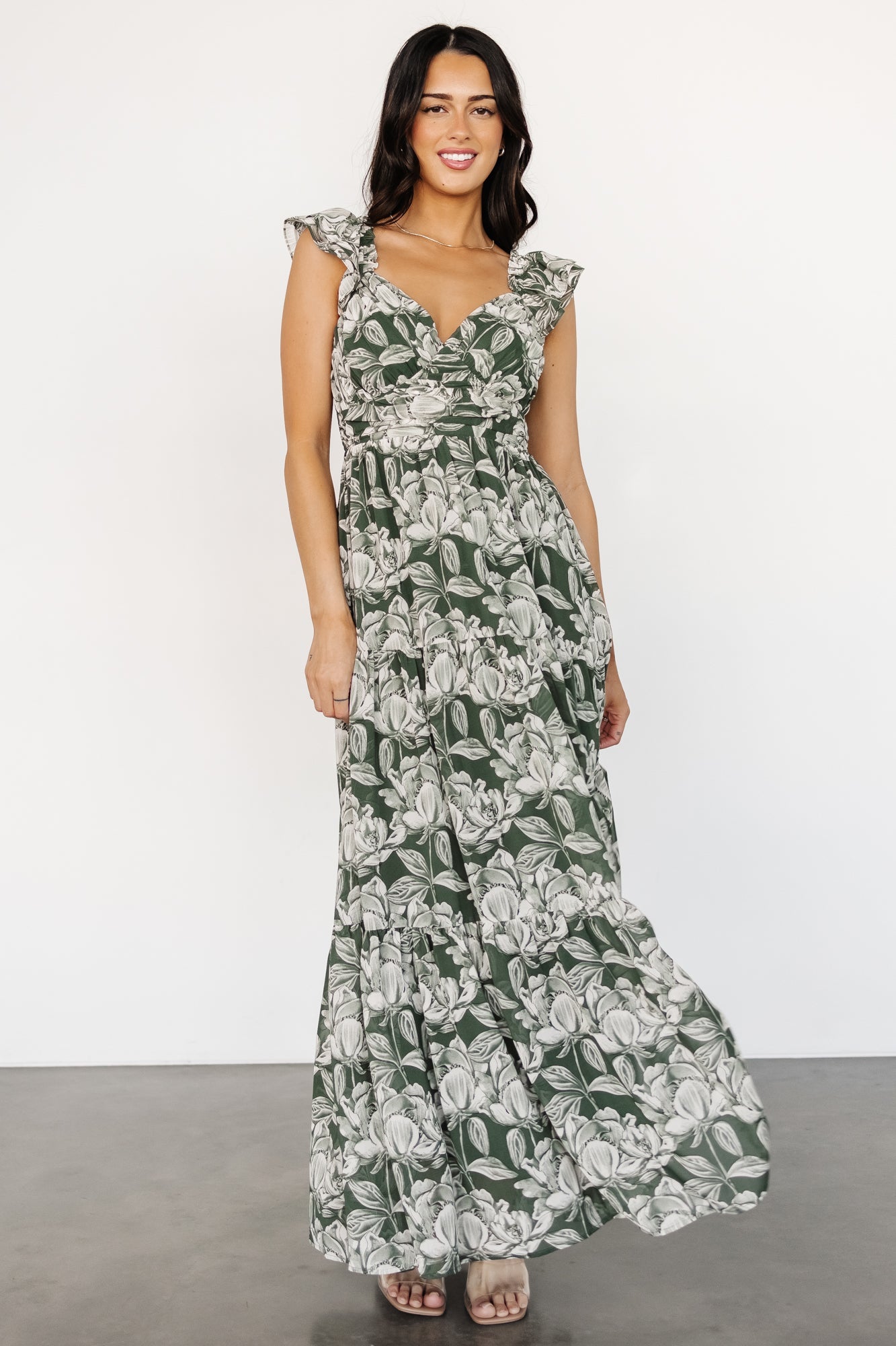 Martina Maxi Dress | Green + White