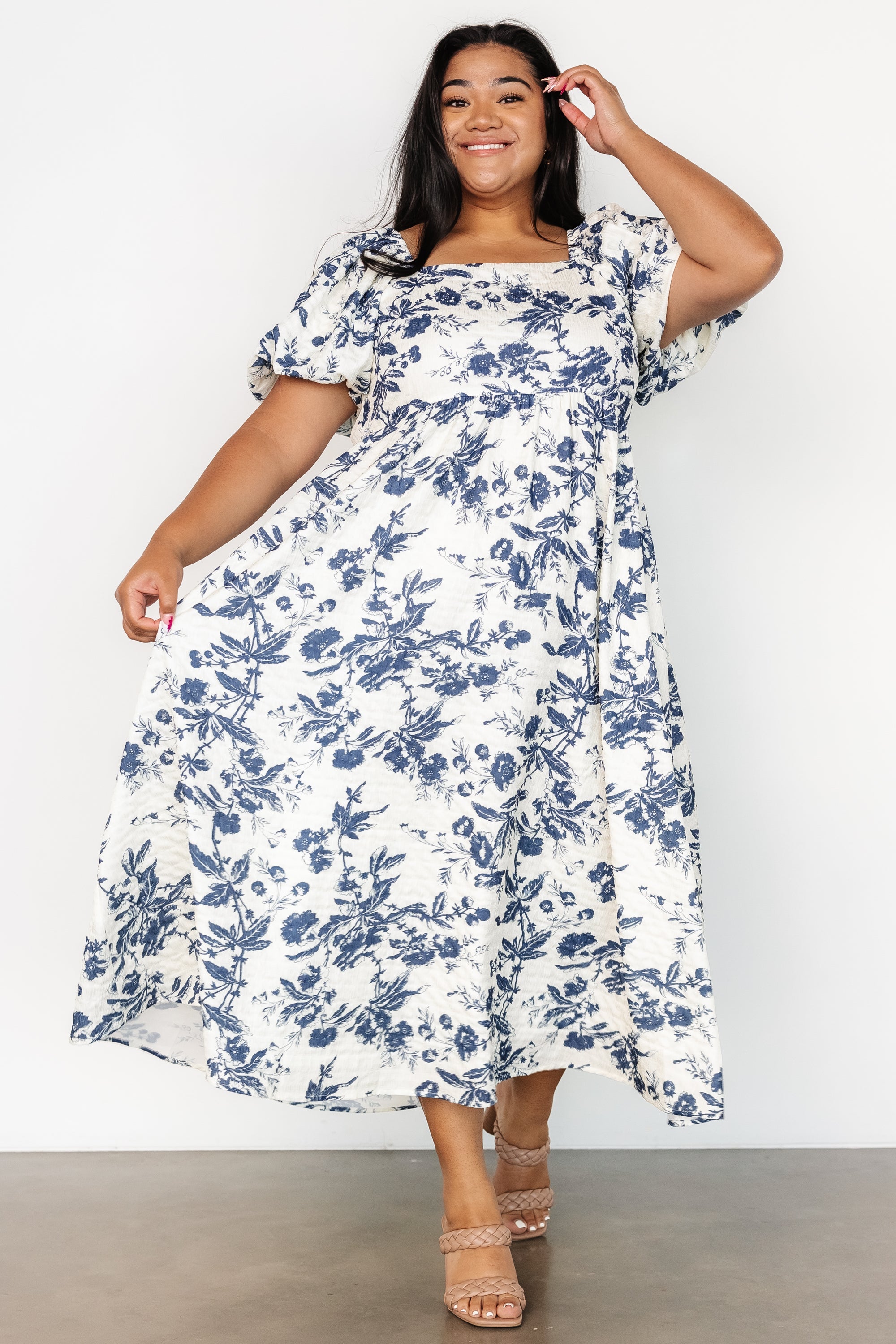 Graceland Maxi Dress | Cream + Navy Floral