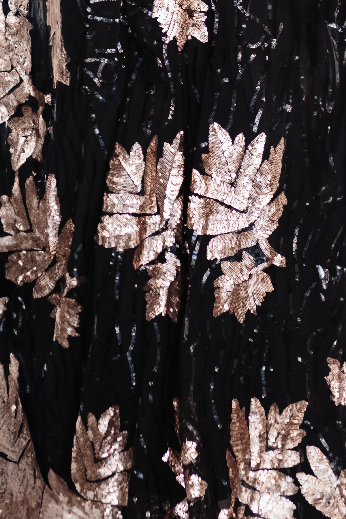 Fabric Swatch - Muse Sequin | Black + Rose