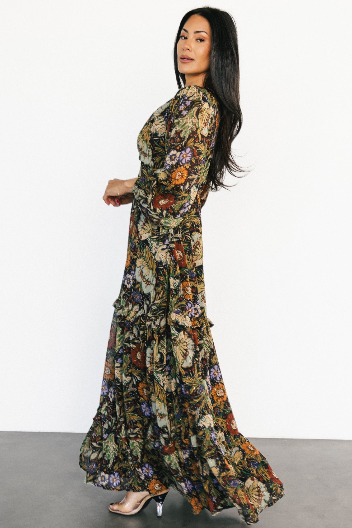 Bowman Deep V Maxi Dress | Multi Floral