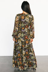 Bowman Deep V Maxi Dress | Multi Floral