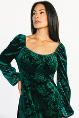 Audra Velvet Embossed Maxi Dress | Emerald