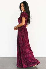Kimberly Velvet Maxi Dress | Wine