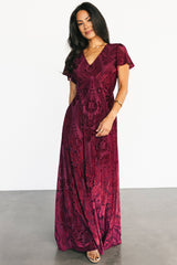 Kimberly Velvet Maxi Dress | Wine