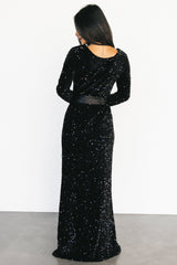 Julia Sequin Maxi Dress | Black