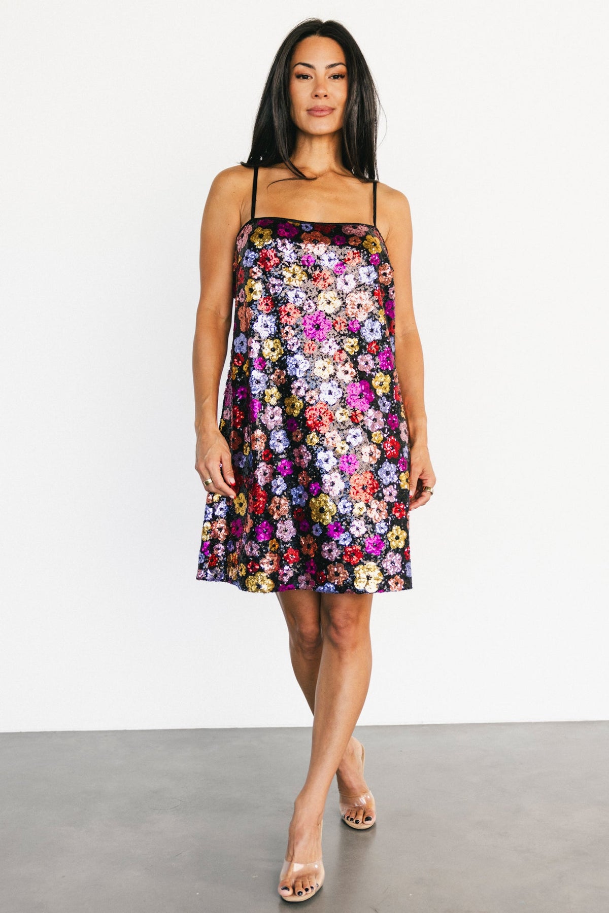 Malia Sequin Mini Dress | Black Multi