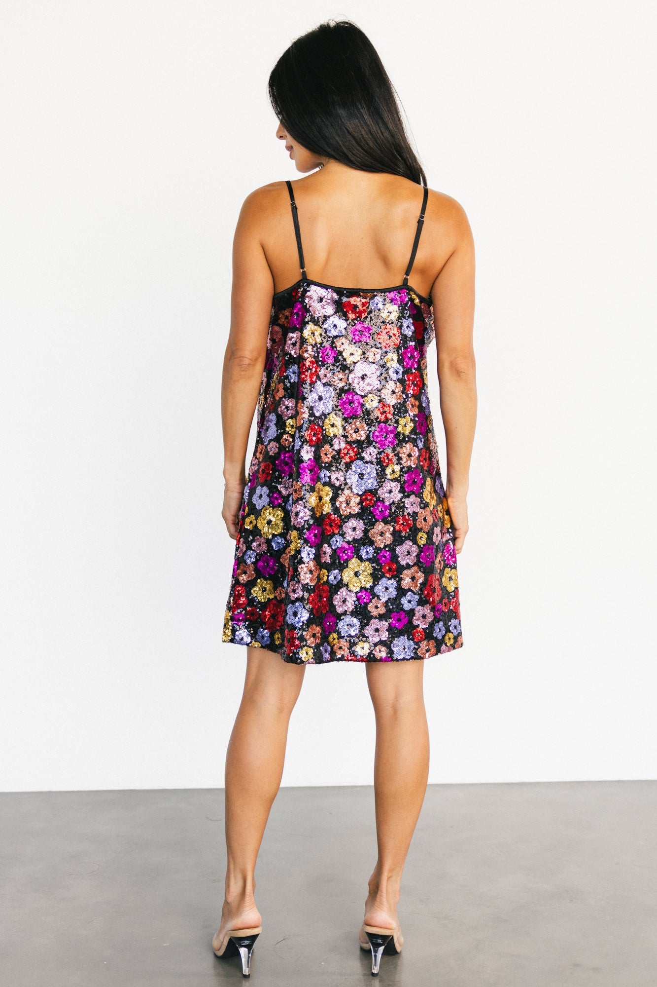 Malia Sequin Mini Dress | Black Multi