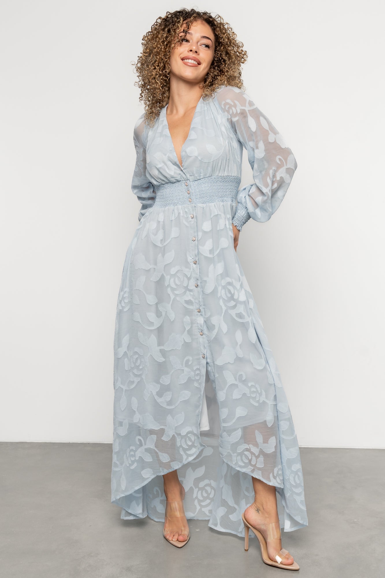Daniella High Low Maxi Dress | Light Blue