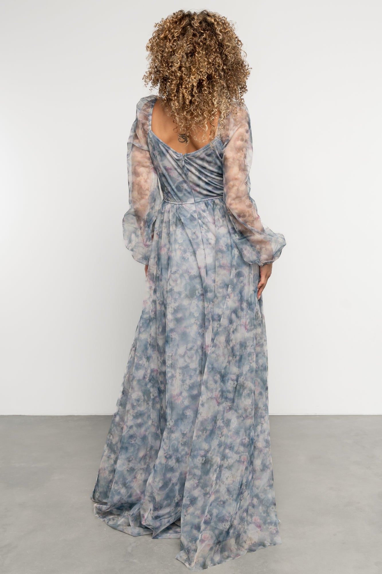 Katara Tulle Maxi Dress | Light Blue Floral